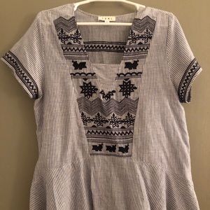 THML Embroidered Peplum Top